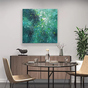 Abstract Decorative Painting Green Hand Painted Textured Oil Modern Minimalist <b>Wall</b> Art For Living Room Sofa Background - Product Image 2