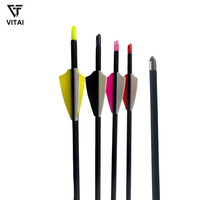 Flèches de tir à l'arc en gros, 30 pouces, tige en carbone, spine 1000, pointe en acier, plumage en plastique pour arc classique, arc à poulies et arc traditionnel