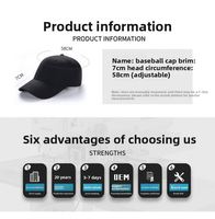 Casquettes de baseball unisexe 5 panneaux en gros, style sportif et décontracté, broderie 3D, strass, cadre à puce intégré, respirantes et imperméables