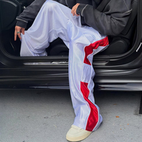 Pantalon de jogging droit pour homme, léger, de haute qualité, 100 % polyester, avec logo personnalisé du fabricant sur la bande latérale
