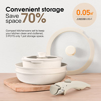 Batterie de Cuisine Amovible en Aluminium Granite pour Induction – Pots et Poêles Antiadhésifs
