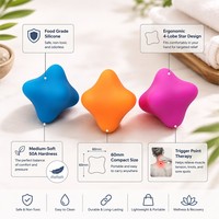 Balle de massage hexagonale professionnelle en silicone 60 mm pour points de pression, points de déclenchement, récupération musculaire et fascia, avec logo personnalisé