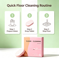 Feuille de nettoyage concentrée soluble dans l'eau, sans plastique, à base de plantes, pour cuisine, salle de bain, surfaces multiples, nettoyage des sols domestiques