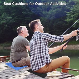 Coussin de siège pliable matelassé léger et portable, imperméable, couleur personnalisable, pour camping, extérieur, gym, avec bande élastique - Product Image 5