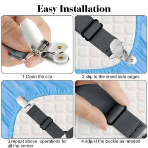 Vente en gros de pinces à drap réglables antidérapantes en acier inoxydable, adaptées aux nappes et aux housses de lit - Product Image 2