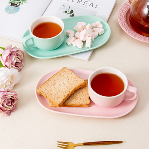 Hiện Đại Mộc mạc in ấn logo tùy chỉnh cà phê <span class=keywords><strong>Espresso</strong></span> Mug Set bán buôn gốm Latte Cup và chiếc đĩa - Product Image 5