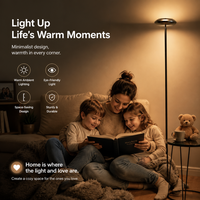 Lámpara de Pie LED RGB con Sincronización Musical, Cambio Dinámico de Color RGB+CCT, Luz Ambiental Dreamcolor, Control por Aplicación BT para Sala de Estar