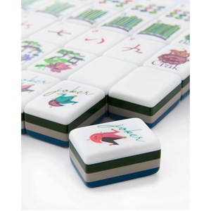 Fichas de Mahjong Americanas, 160 Piezas de Plástico con Diseño Azul Intenso, Ideales para Regalo - Product Image 4