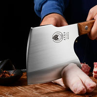 Couteau de boucher forgé en acier inoxydable robuste, hachette à os de bœuf, couteau à découper avec manche en bois, couteaux de boucher spéciaux
