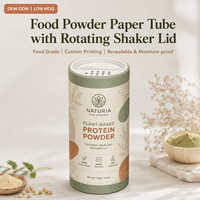 Tube en papier de qualité alimentaire personnalisé OEM avec couvercle rotatif en PVC pour poudre de protéines, épices, sel, certifié FSC FDA