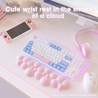 Tapis de souris Cloud Ensemble de repose-poignets pour clavier Remplissage en mousse à mémoire de forme PU avec base antidérapante Tapis de clavier ergonomique