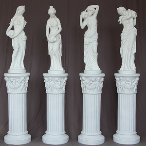 Moderno di lusso scultura <span class=keywords><strong>in</strong></span> <span class=keywords><strong>pietra</strong></span> intagliato a mano solido marmo bianco colonna romana pilastro per applicazione Villa all'aperto - Product Image 5