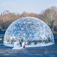 Geodesic Igloo verre hôtel 6m 8m 10m jardin sphère dôme tente glamping maison hôtel restauration tente