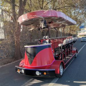 Vélo de fête tandem électrique à assistance au pédalage, freins à disque hydrauliques, capacité de charge de 5000 kg, cadre en acier, roues en aluminium, siège réglable - Product Image 2