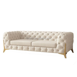 Canapés de salon luxueux 1-3 places <span class=keywords><strong>tissu</strong></span> à cadre en acier inoxydable <span class=keywords><strong>nid</strong></span> <span class=keywords><strong>d</strong></span>'<span class=keywords><strong>abeille</strong></span> et matériaux de velours pour la maison ou l'hôtel - Product Image 5
