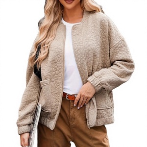 Chaqueta de moto para mujer, otoño/invierno, con cremallera, cuello alto, transpirable, estampada, de manga larga - Product Image 3