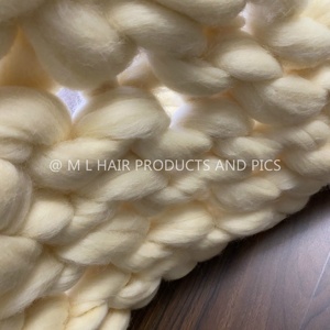 2025- 100% Merino <strong>Wool</strong> Chunky Soft Roving Yarn <strong>Blanket</strong> Hand Knitting Giant <strong>Blanket</strong> - Product Image 5