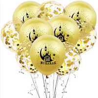 12 pouces Hot Eid Mubarak Ballon Coloré Confettis Ballon 10 Pièces Ensemble Ramadan Étoile Lune Ballon Décoration De Fête Personnalisé