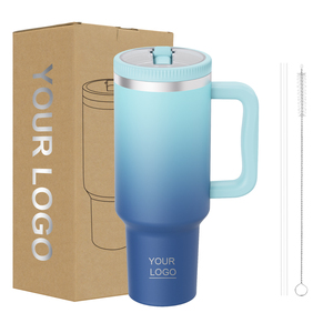 BPA Free 40 Oz Tumbler With Lid And Straw Stainless Steel Double Wall Reusable Mug With Handle Bulk Deal