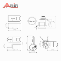 Cylindres de serrure à came en alliage de zinc à 2 clés de la marque Perfect Anin, nickelés, avec entraxe de 14,5 mm pour serrures de meubles, service OEM garanti