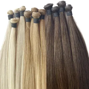 Double Drawn Russian Hair Extension Genius Hair Weft With Factory Wholesale Price Can Be Cut No Return Hair