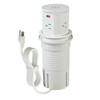 Cargador Inalámbrico, Enchufe de Corriente Emergente para Escritorio, Centro de Energía Retráctil Integrado con USB para Oficina y Sala de Conferencias