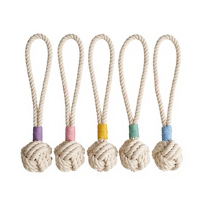 Giocattolo per Cani Monli in Corda di Cotone Riciclato con Nodi Colorati, Stile Semplice per Esercizio e Tiro per Cani e Cuccioli |   Taglia Piccola - Product Image 1
