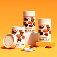 Tube en papier pour chocolat, emballage écologique en métal avec couvercle, tube en papier enduit pour en-cas, bonbons, chocolat