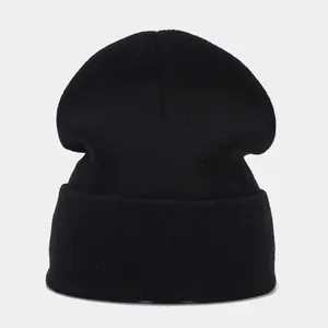 Wholesale Hot Selling Custom Logo Winter Knitted Hats Jacquard Cuff Beanie Unisex Blank Warm Hat