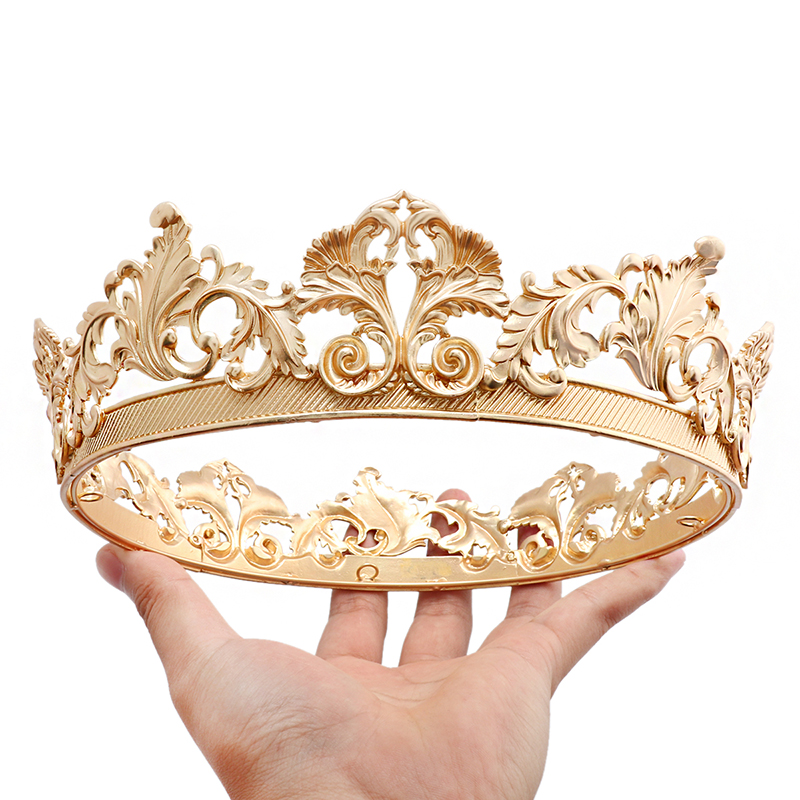 Full Round Dress up Costume Men Tiara and Crowns Accessory Zinc Alloy Golden  Prince and King Crowns| Alibaba.com