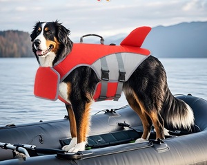 Giubbotto Salvagente Classico Leggero per Cani con Maniglia di Soccorso, Gilet di Sicurezza Estivo in Tessuto di Poliestere Tinta Unita - Product Image 2