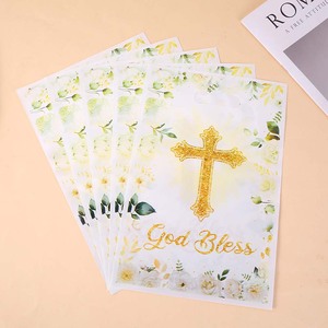 10 pièces/paquet première Communion fête faveur cadeau sacs dieu bénisse église en plastique croix poignée sac pour bébé baptême anniversaire décor - Product Image 4