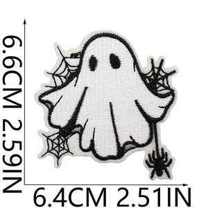 Nouvelle broderie thermocollante mignonne de dessin animé de Halloween pour chapeau, sac, vêtements, décoration de chapeau - Product Image 5