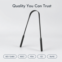 Nettoyeur buccal professionnel en acier inoxydable 304 noir mat en forme de U pour éliminer la mauvaise haleine chez les adultes