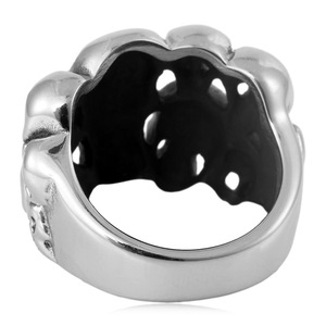 yunnique Men's <b>Titanium</b> Steel Skull <b>Ring</b> Geometric Skeleton Design Punk Style Jewelry Gift - Product Image 3