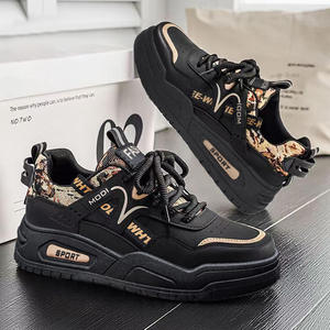 Chaussures pour femmes 2026 Nouveauté Chaussures décontractées pour jeunes Chaussures de skate plates en cuir pour hommes à semelle épaisse rehaussante Chaussures tendance - Product Image 2