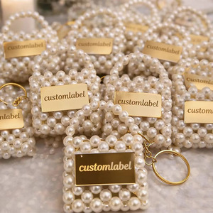 Bomboniere Personalizzate per Matrimonio, Regali per Ospiti, Bomboniere Personalizzate per Addio al Nubilato, Bomboniere Nuziali, Portachiavi con Mini Perle Artificiali in Sacchetto - Product Image 1
