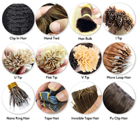 100 grammes de cheveux micro-loop à cuticules intactes, extensions brésiliennes Remy noires 1B, tissage double machine, cheveux humains bruts lisses