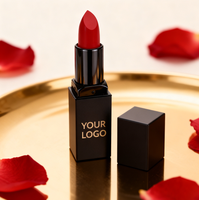 Lápiz Labial Vegano Mate Personalizado de Bajo Pedido Mínimo, Proveedor de Lápiz Labial Rojo Mineral de Lujo, Altamente Pigmentado, Resistente al Agua y de Larga Duración, Marca Privada