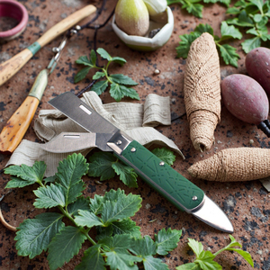 Couteau pliant pour greffage, acier inoxydable, manche en plastique, coupe-ramures pour semis de jardin, lame pour pépinière, outil d'élagage K5134N - Product Image 1