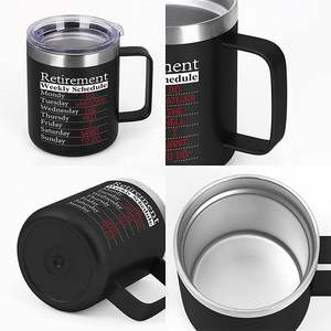 Produits écologiques 2026, logo personnalisé, anti-fuite, 12 oz, 14 oz, tasse à café isotherme en acier inoxydable 304 avec poignée - Product Image 3