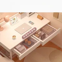 Bureau d'ordinateur moderne en bois, petit bureau d'étude, bureau à domicile pour étudiant, table de maquillage pour chambre à coucher avec tiroir de rangement, table de chambre à coucher peu encombrante