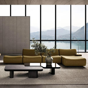 Mobilier italien ERNEST <span class=keywords><strong>canapé</strong></span> en bambou module design <span class=keywords><strong>canapé</strong></span> modulable incurvé hôtel club moderne centre de salon ensemble de canapés en velours - Product Image 2