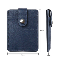Dompet Kartu Kulit Asli Berkualitas Tinggi dengan Kancing Pengunci Aman, Minimalis untuk Kartu Bisnis