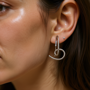 Boucles d'oreilles pendantes géométriques en or blanc, alliage de zinc, bijoux tendance unisexes - Product Image 2