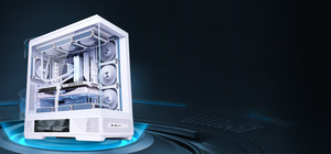 Boîtier d'ordinateur de jeu de bureau <span class=keywords><strong>Aigo</strong></span> StellarSpark ATX Mid-Tower avec écran FHD 9,16 pouces en verre incurvé, prend en charge les cartes mères BTF et les GPU PC de la série 50 - Product Image 3
