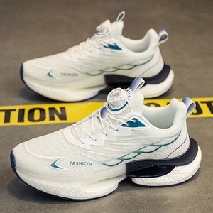2025 Summer Men's Shoes Rotating Button Running Sports Shoes Men's Breathable Thick-Tread Popcorn <b>Cushioning</b> Running Shoes - Product Image 4