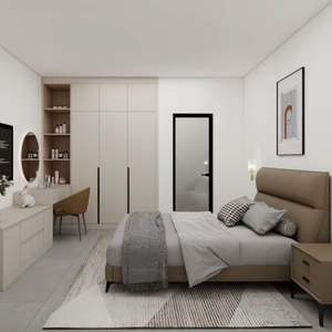 Armoires de rangement de chambre à coucher modernes et luxueuses sur mesure, meubles en mélamine durables et autonomes, style minimaliste pour un usage domestique - Product Image 1