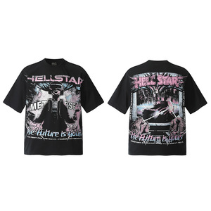 T-<span class=keywords><strong>shirt</strong></span> <span class=keywords><strong>vintage</strong></span> style américain à motif de dessin animé, vente en gros directe usine, transfrontalier, coton de haute qualité, coupe ample, respirant - Product Image 3