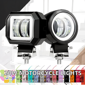 Fari LED da 20W per Moto con Occhio d'Angelo, Fari Ausiliari e Luci Antinebbia, Accessori Moto per Migliorare l'Illuminazione - Product Image 2